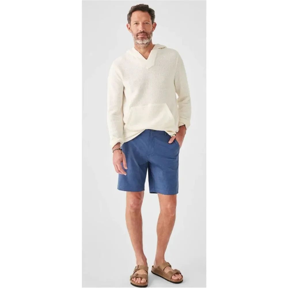 Faherty Mens Belt Loop All Day Shorts (9" Inseam) in Navy ~ Size 38